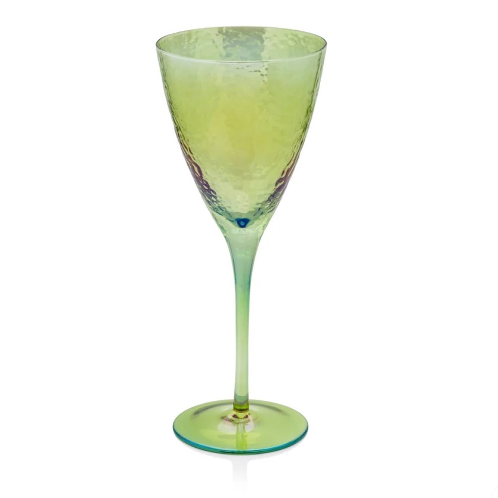 Zodax Aperitivo green luster wine glass